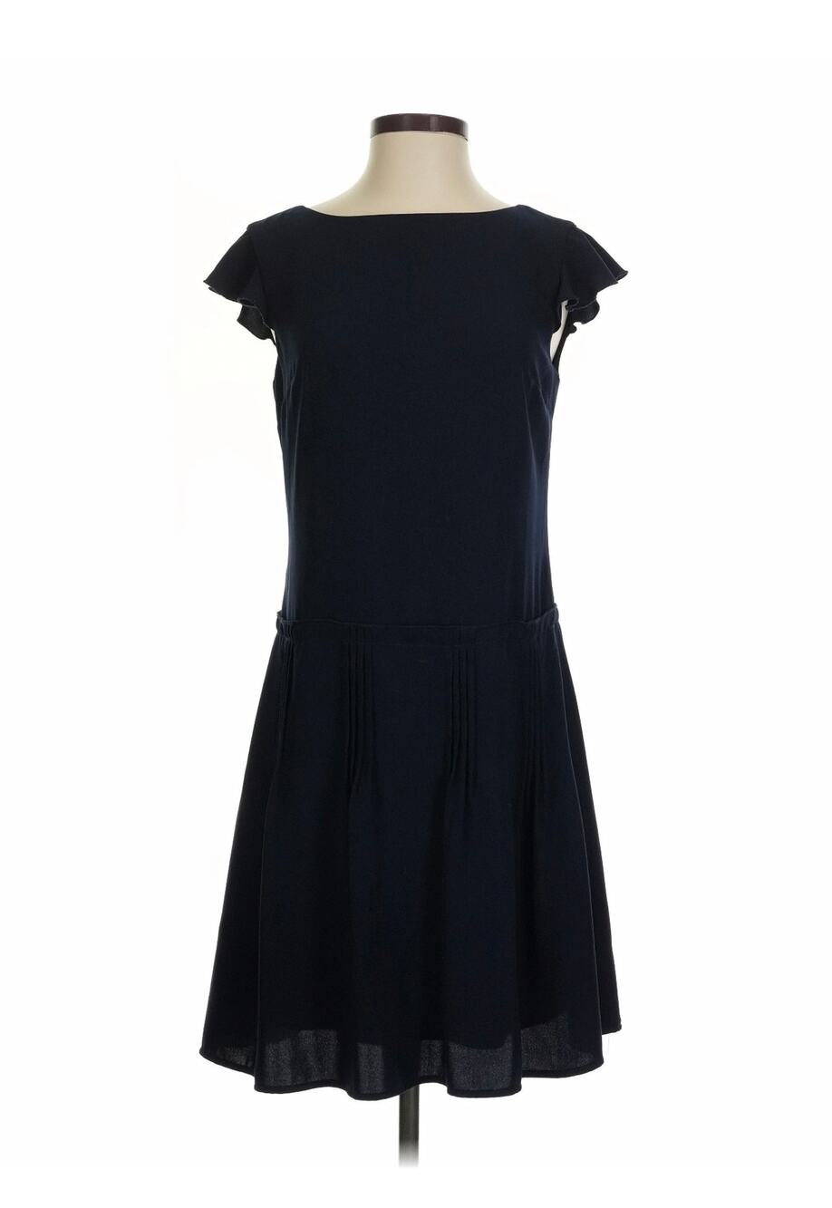 Slate & Willow SZ 4 Casual Blue Drop Waist Crew Neckline Dress $225